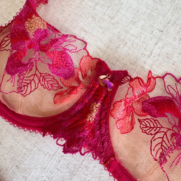 NWT Honey Birdette Christine Red Set 32D xs - Picture 5 of 7